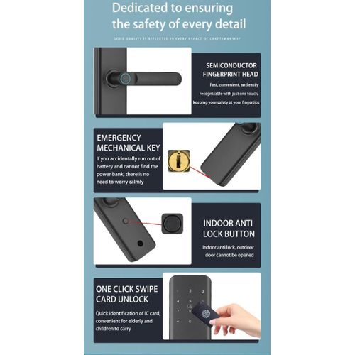 Serrure de Porte Intelligente à Empreinte Digitale – Modèle LK0142
