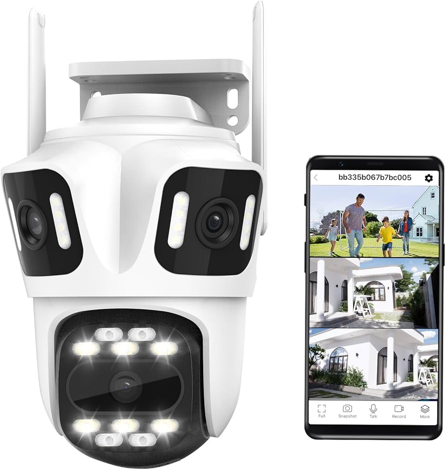 Caméra de Surveillance PTZ HongGlobal  WiFi Double Objectif 12MP – Vision Nocturne Couleur 6K